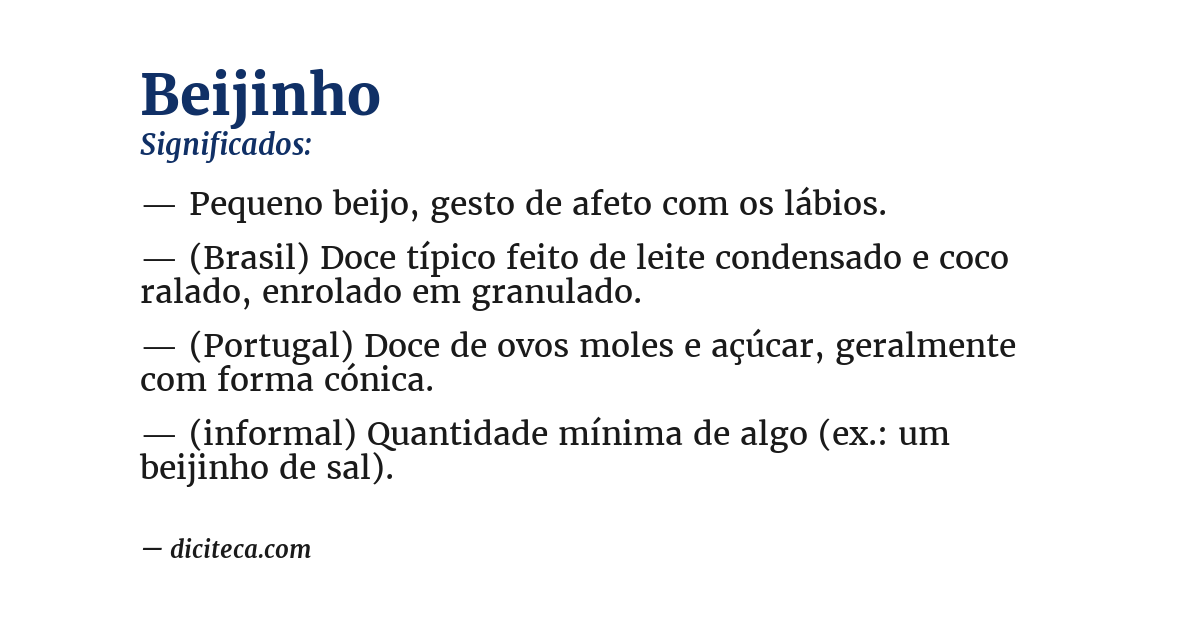 Significado de beijinho