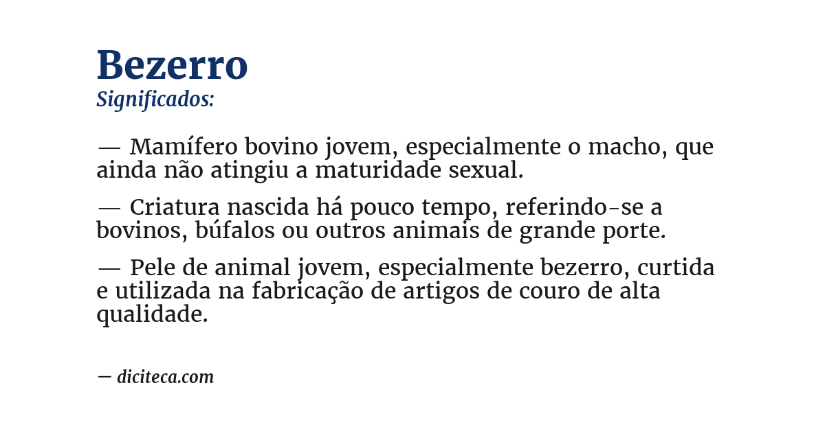Significado de bezerro