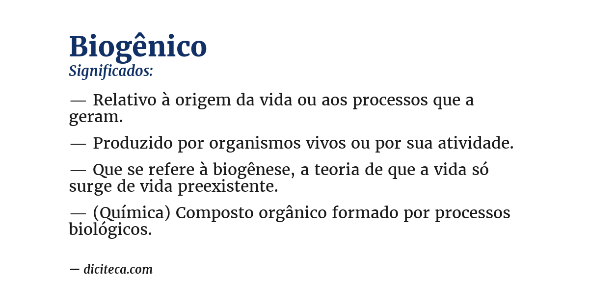 Significado de biogênico