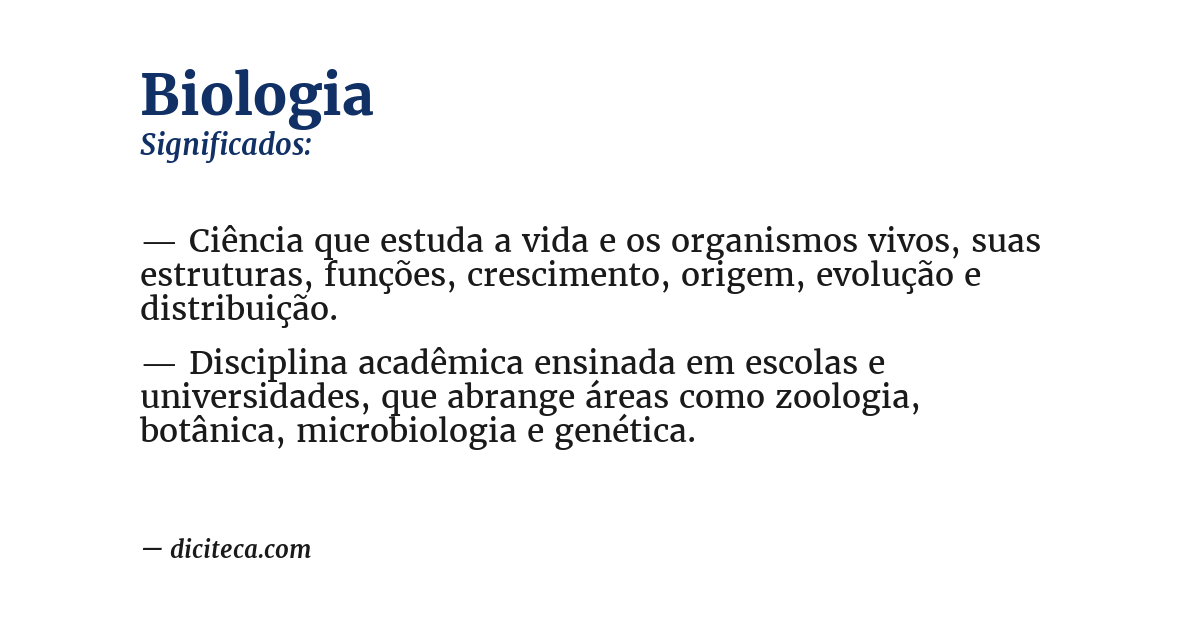 Significado de biologia