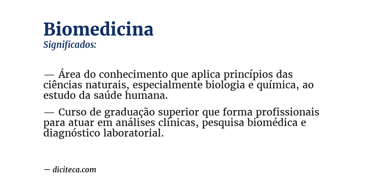 Significado de biomedicina