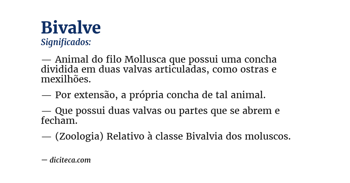 Significado de bivalve