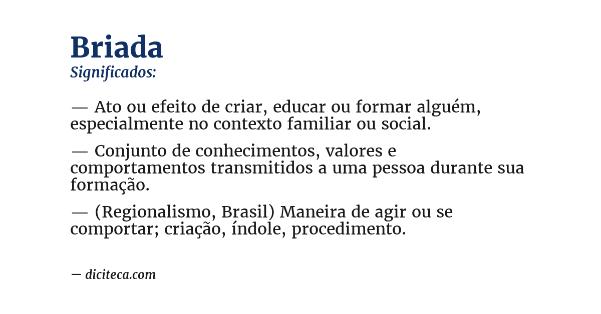 Significado de briada