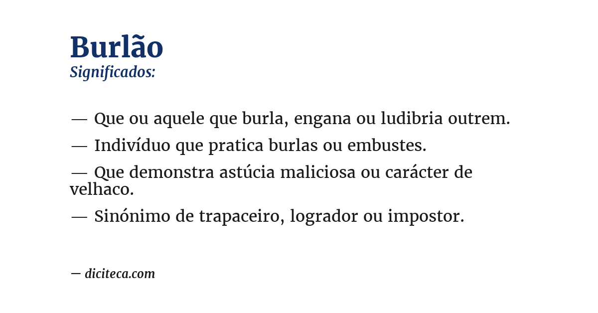 Significado de burlão