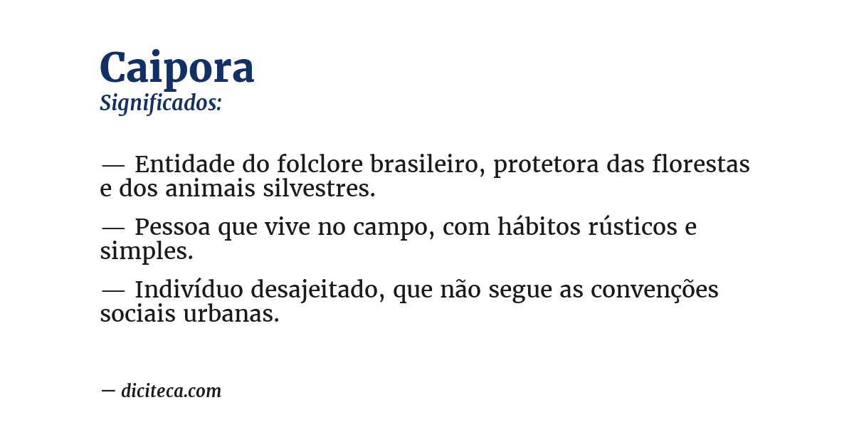 Significado de caipora