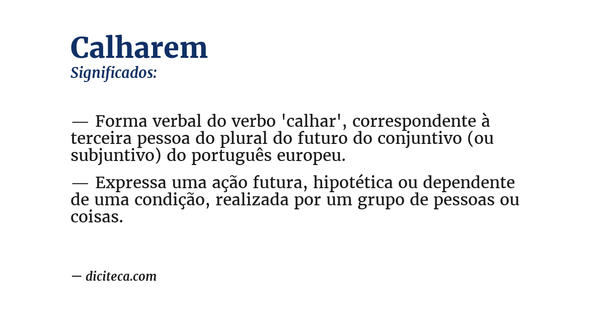 Significado de calharem