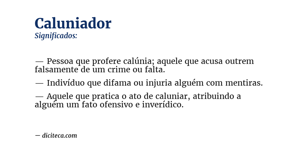 Significado de caluniador
