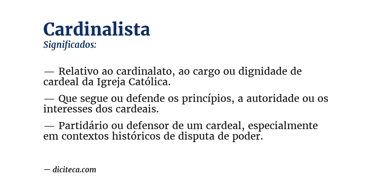 Significado de cardinalista