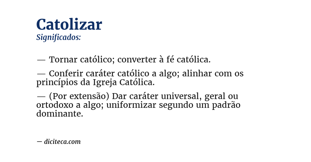 Significado de catolizar