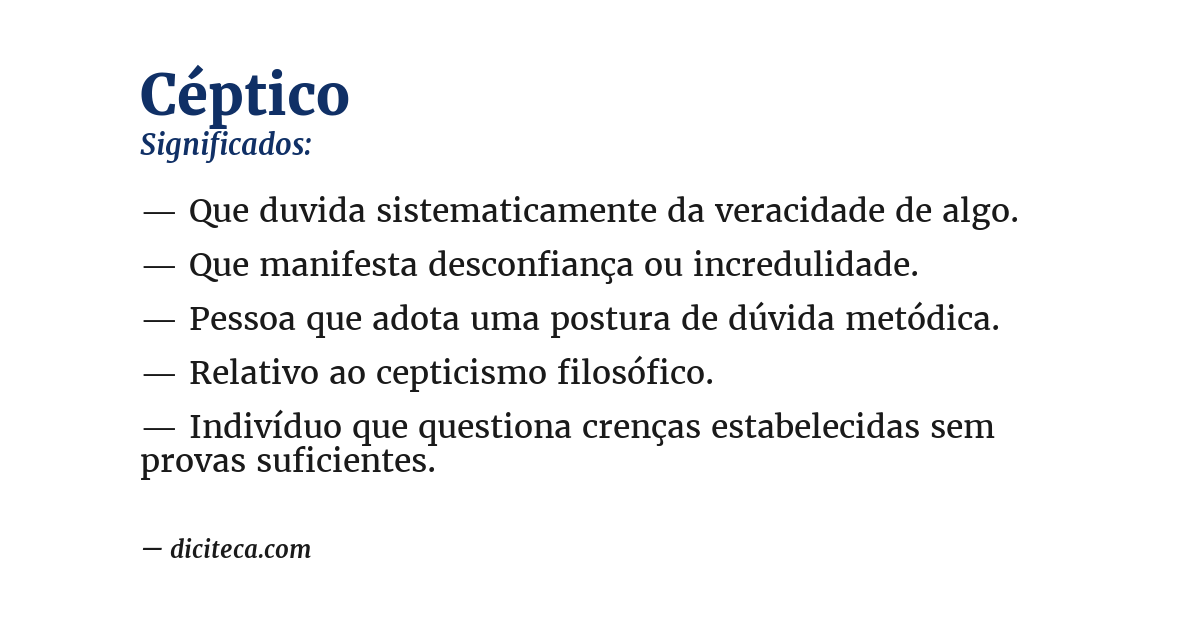Significado de céptico