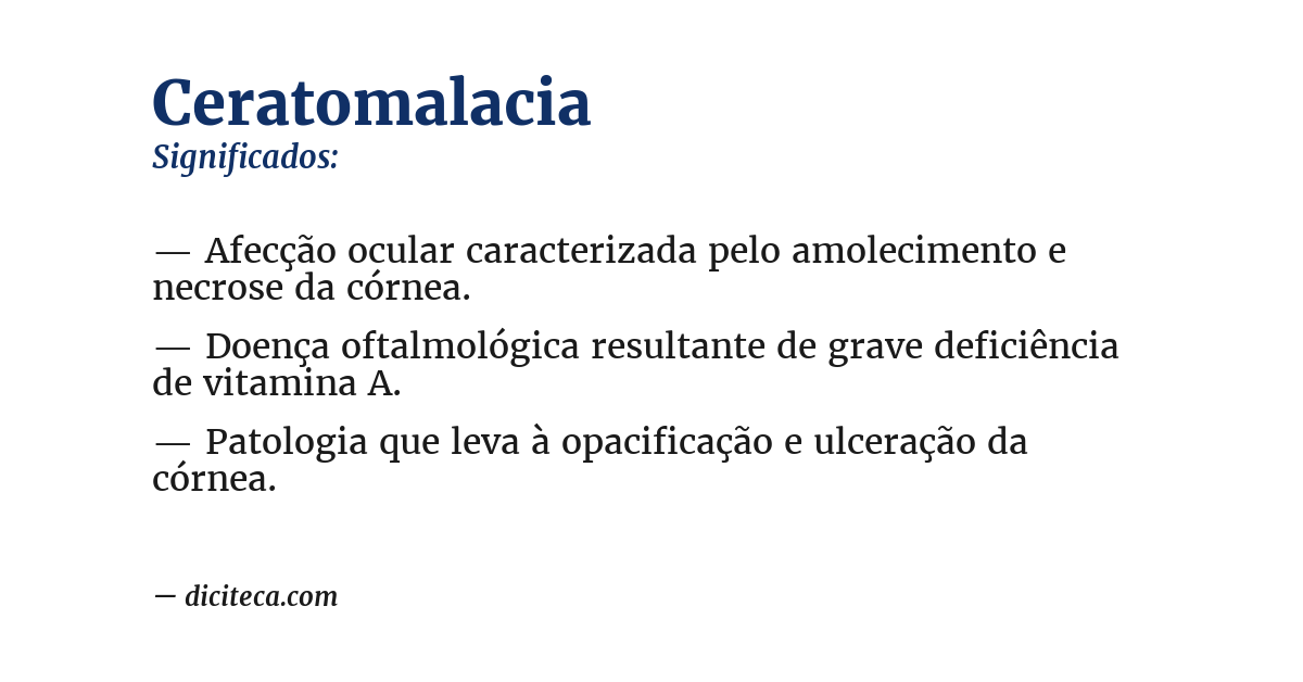 Significado de ceratomalacia