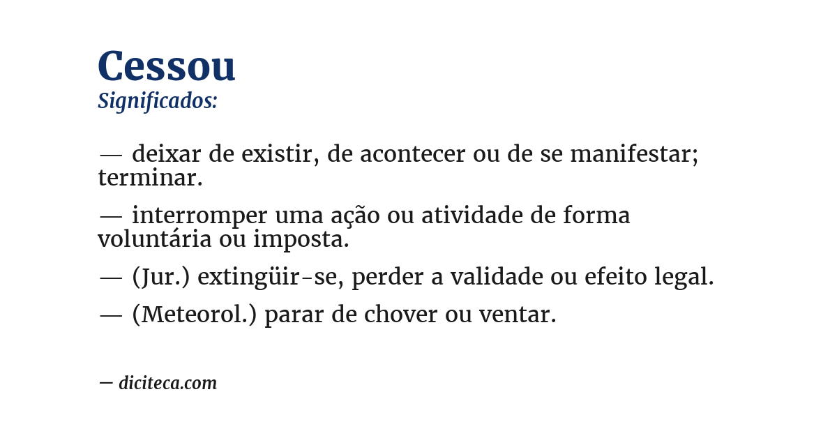 Significado de cessou