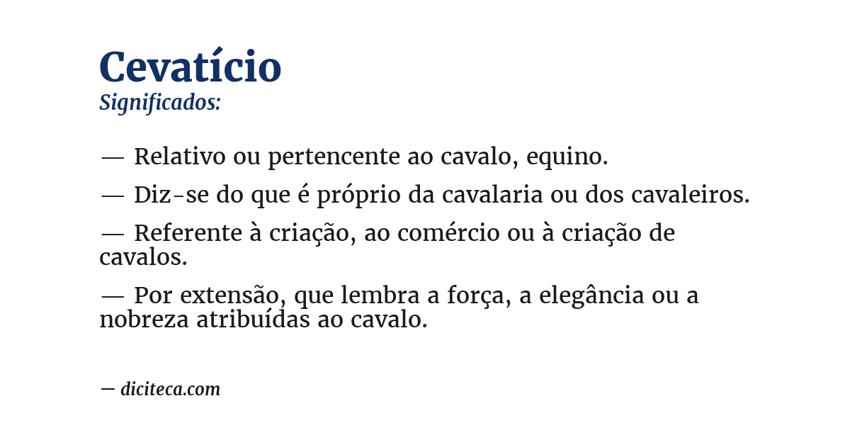 Significado de cevatício