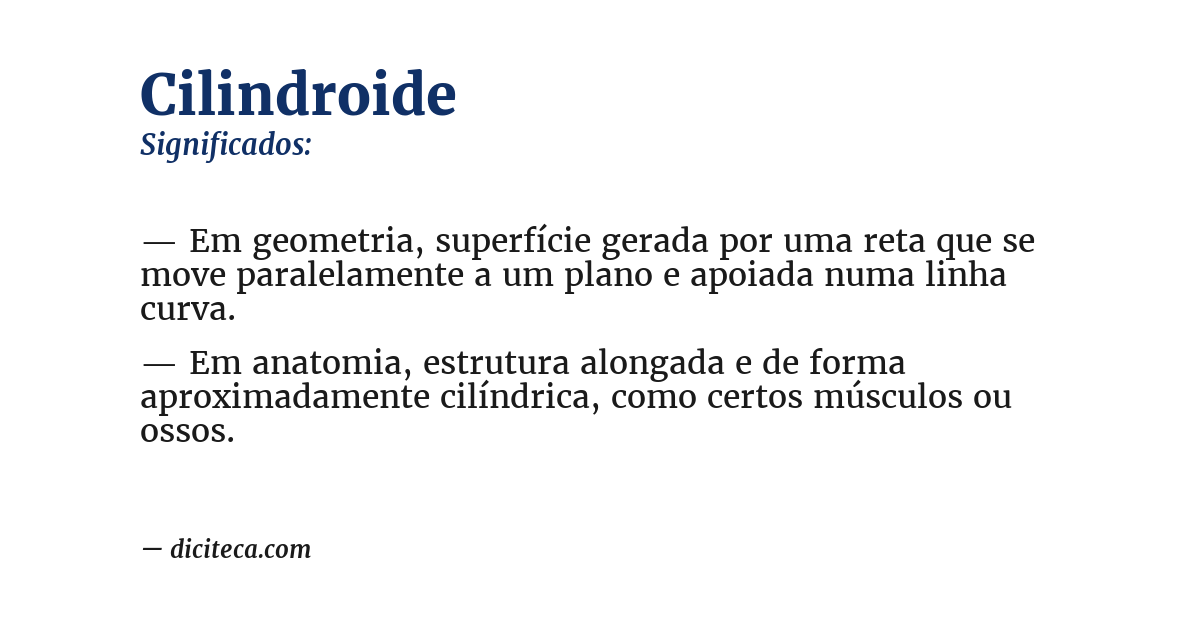 Significado de cilindroide