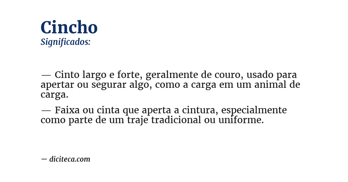 Significado de cincho