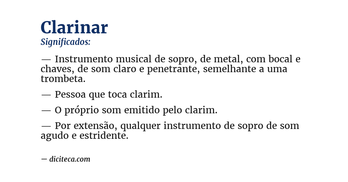 Significado de clarinar