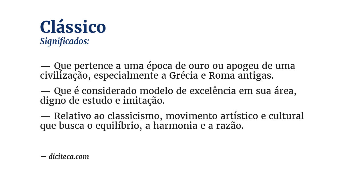Significado de clássico