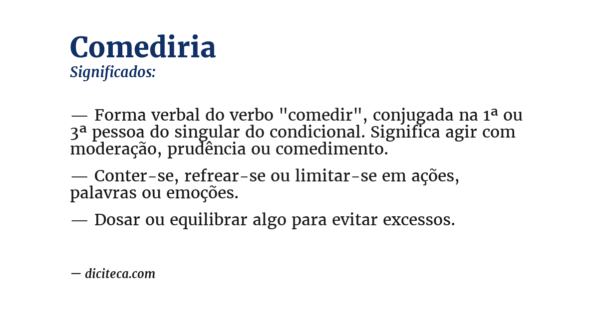 Significado de comediria