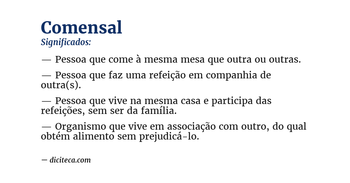 Significado de comensal
