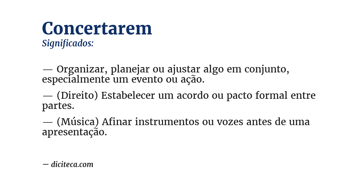 Significado de concertarem