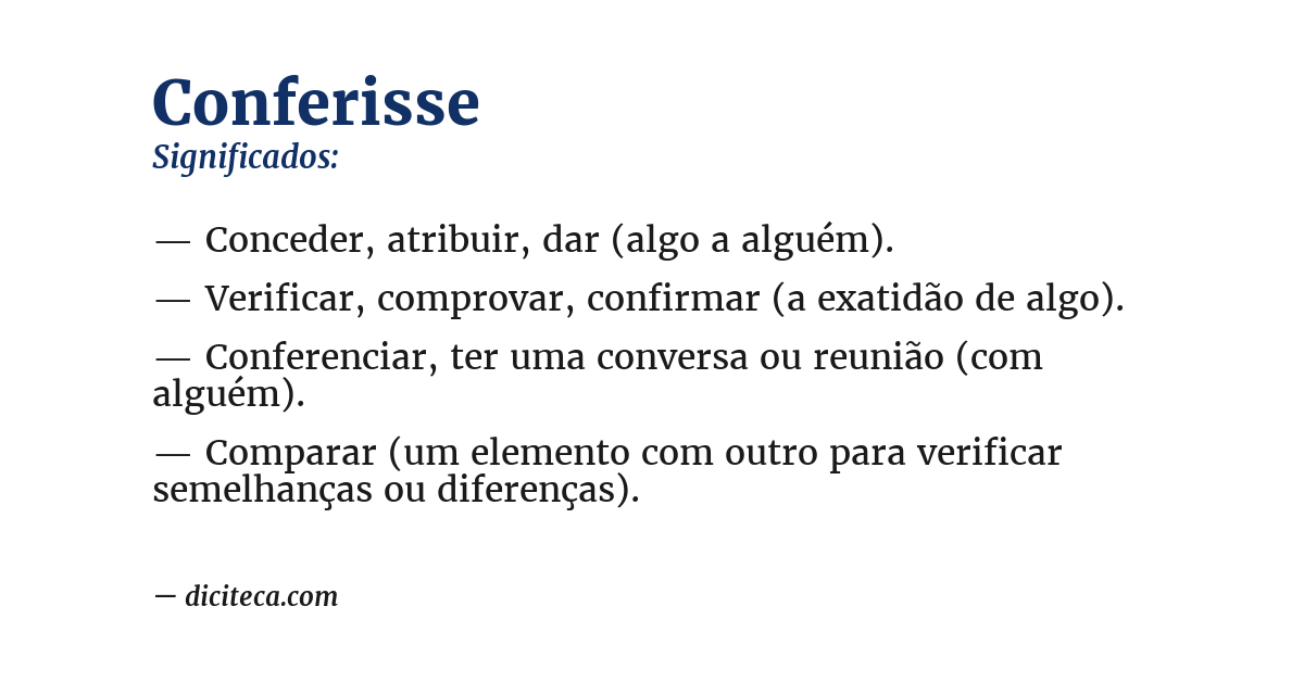 Significado de conferisse