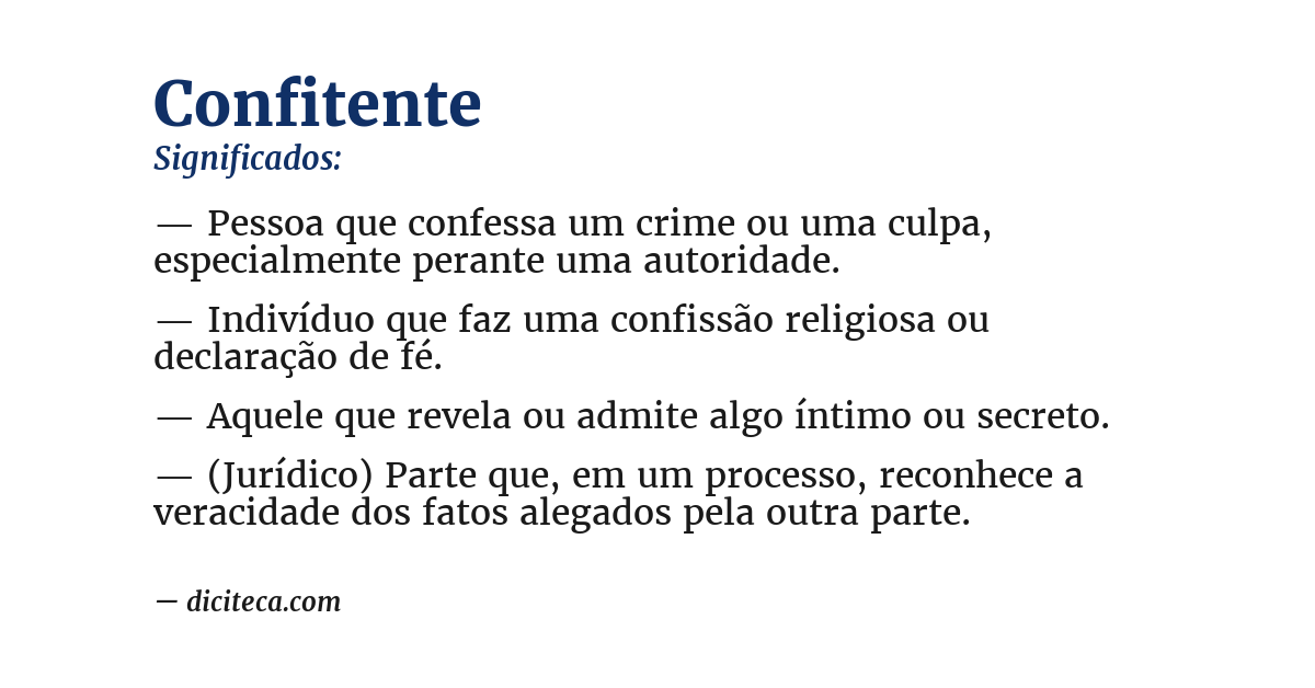 Significado de confitente