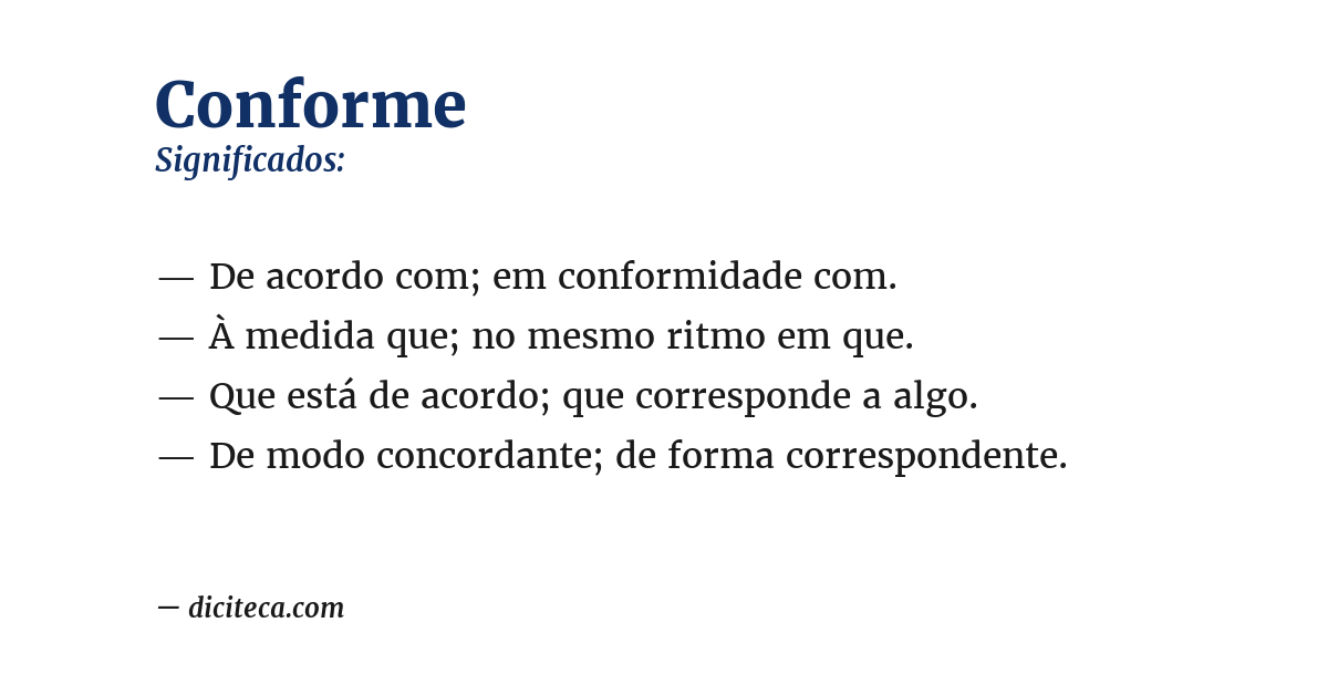Significado de conforme