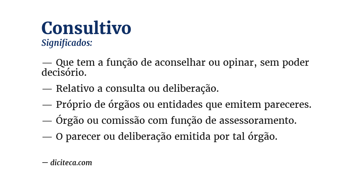 Significado de consultivo