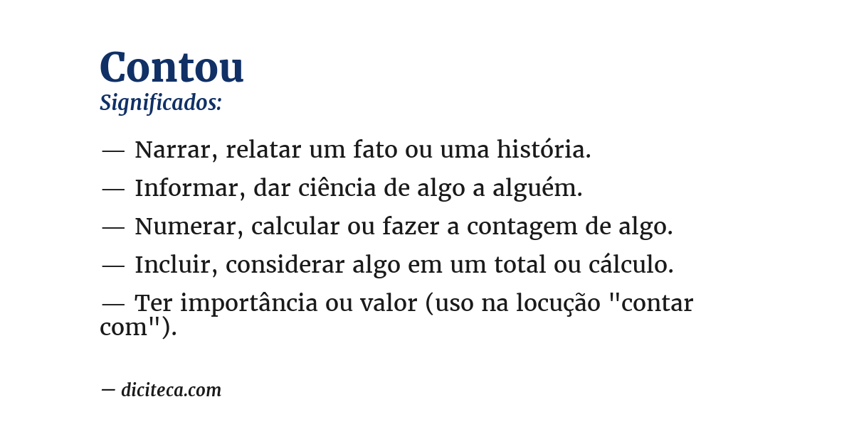 Significado de contou