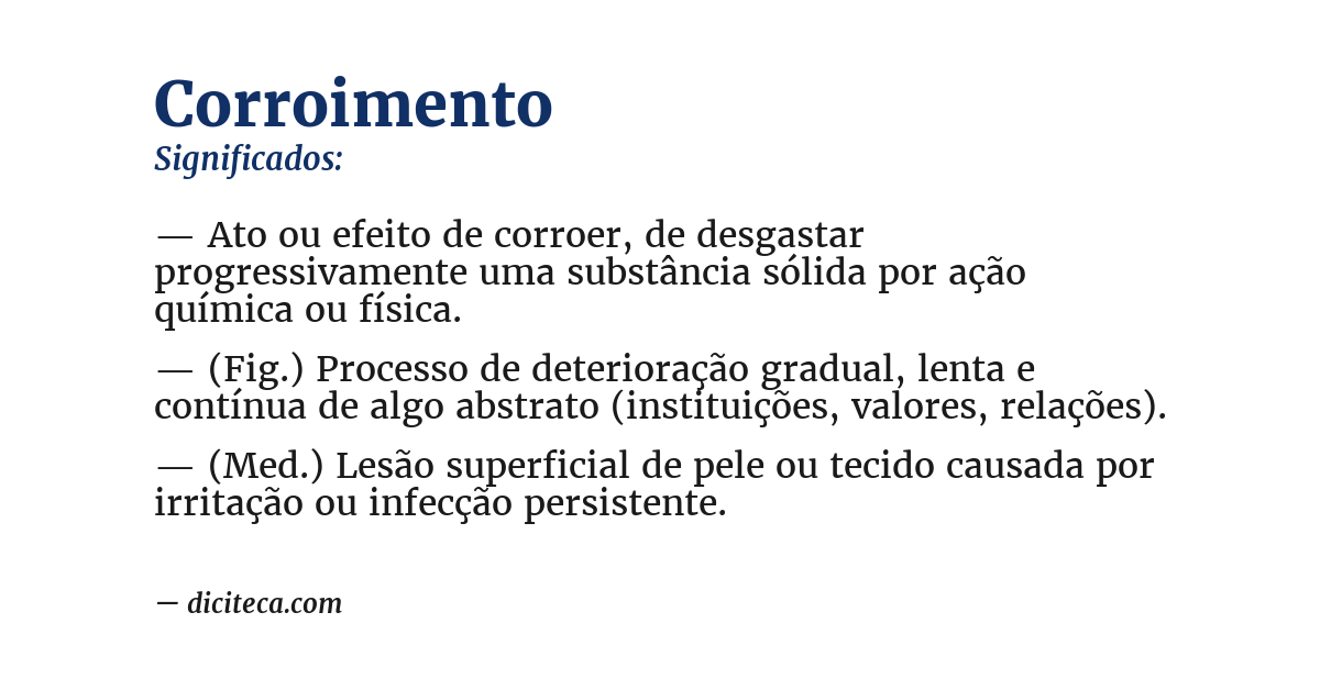 Significado de corroimento