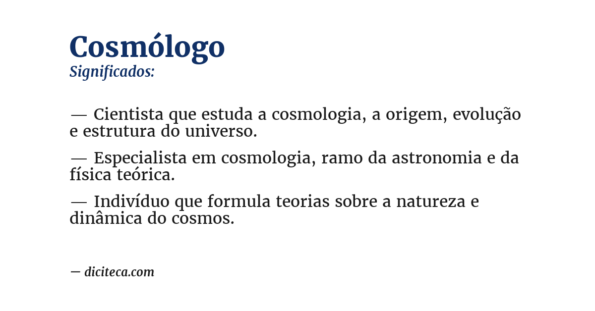 Significado de cosmólogo