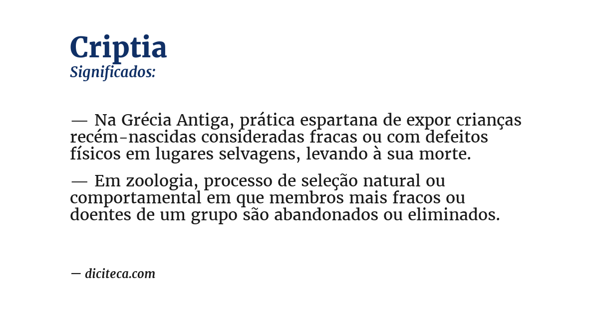 Significado de criptia