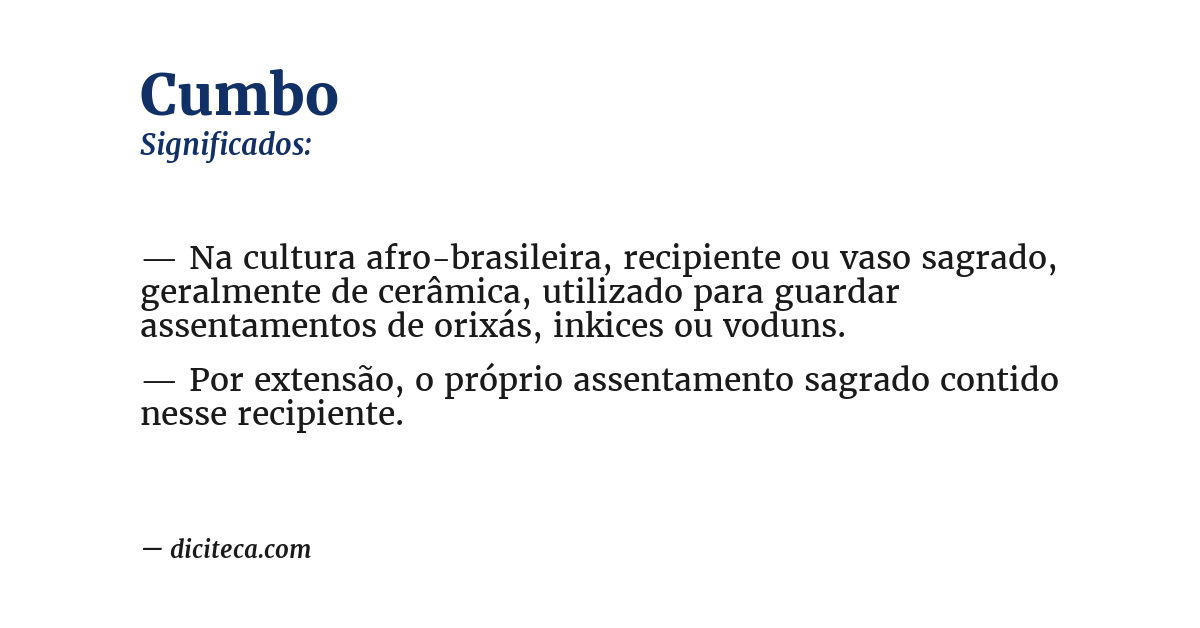Significado de cumbo