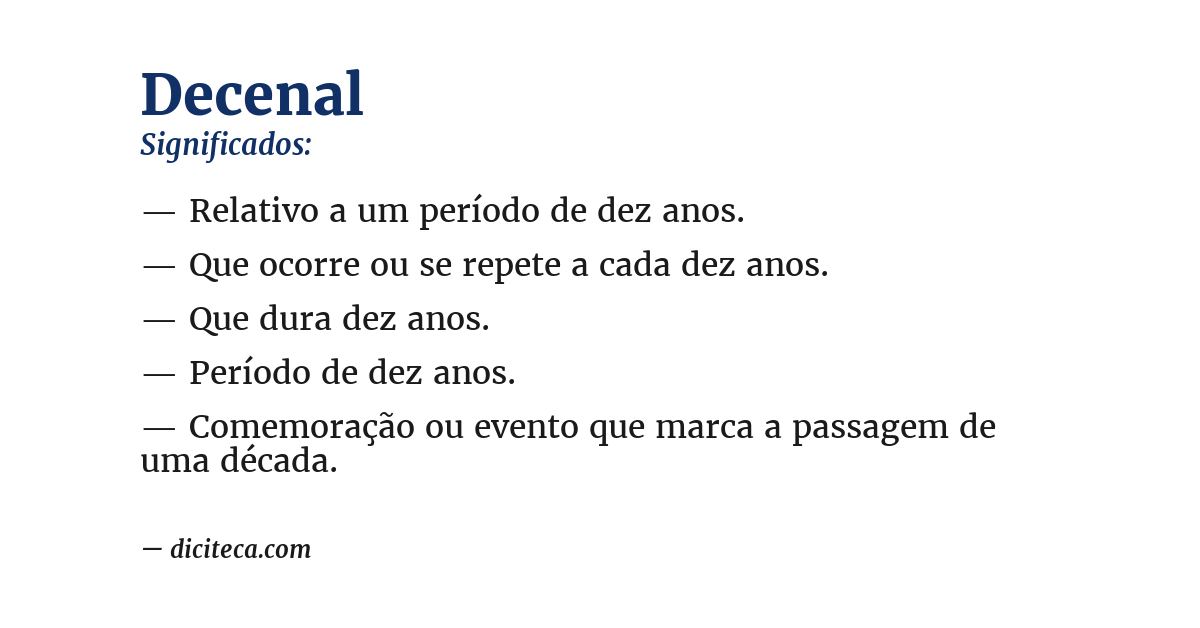 Significado de decenal
