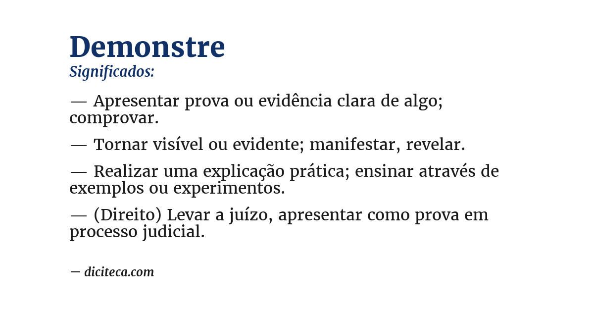 Significado de demonstre