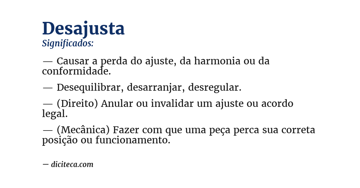 Significado de desajusta