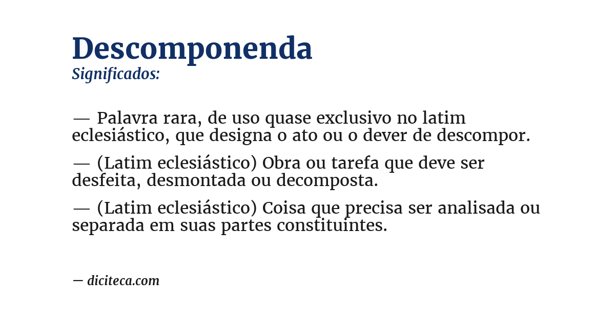 Significado de descomponenda