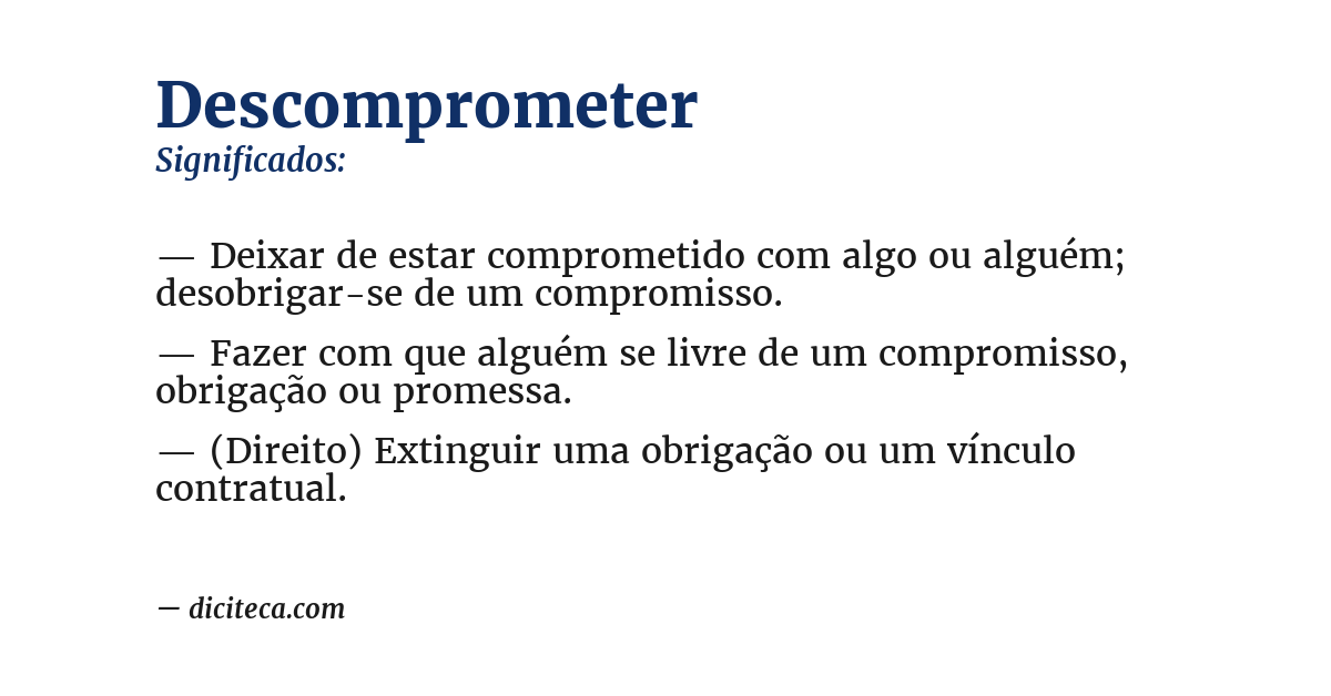 Significado de descomprometer
