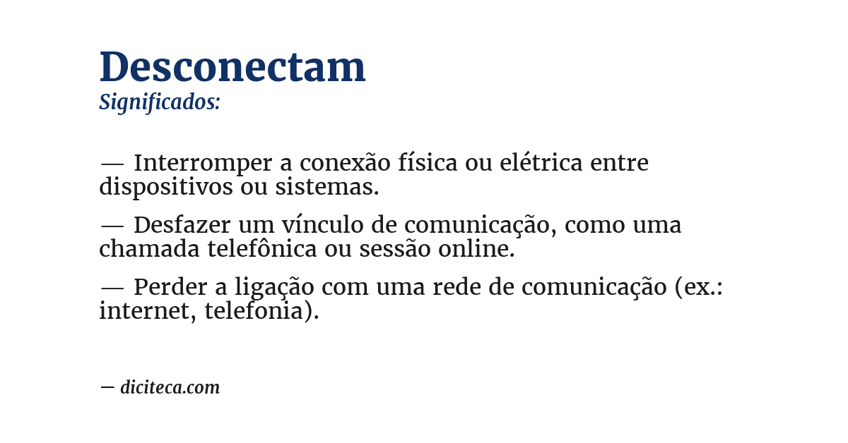 Significado de desconectam
