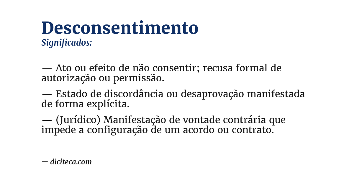 Significado de desconsentimento