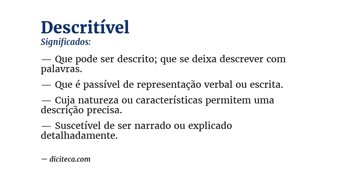 Significado de descritível