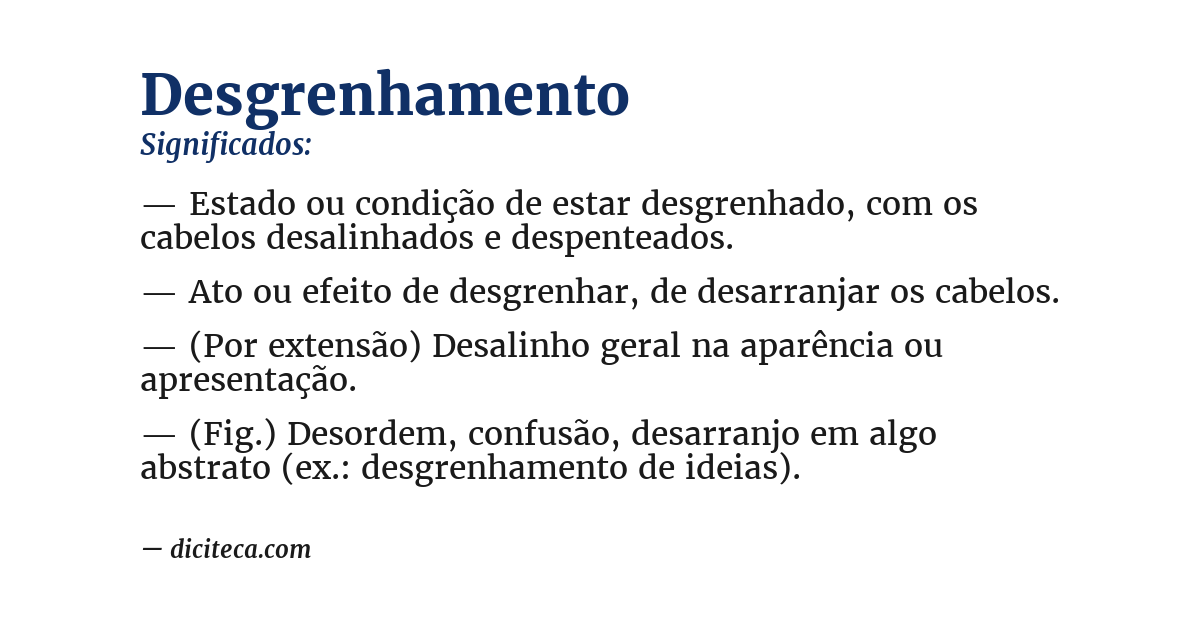 Significado de desgrenhamento