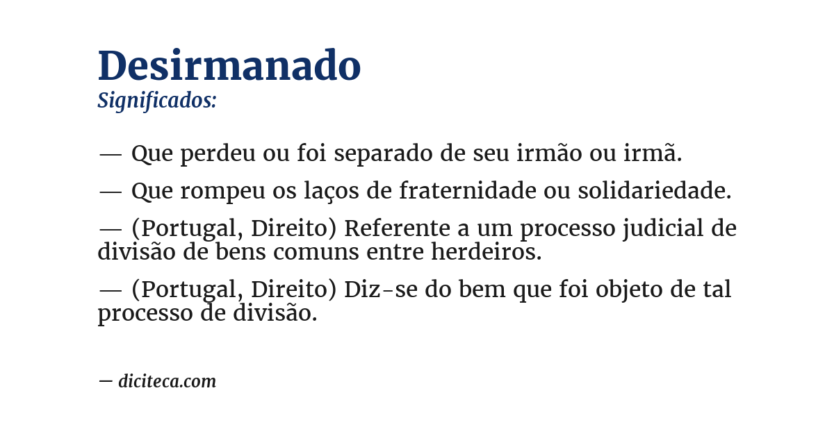 Significado de desirmanado