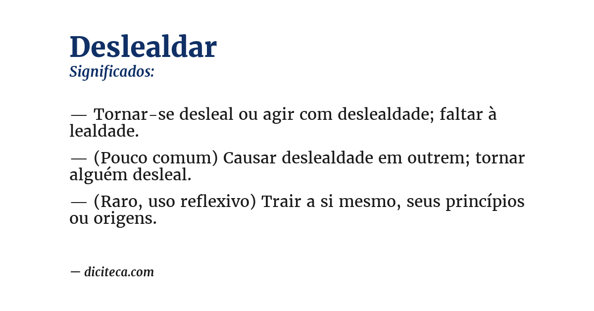 Significado de deslealdar