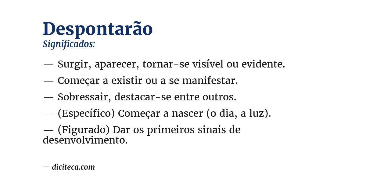 Significado de despontarão