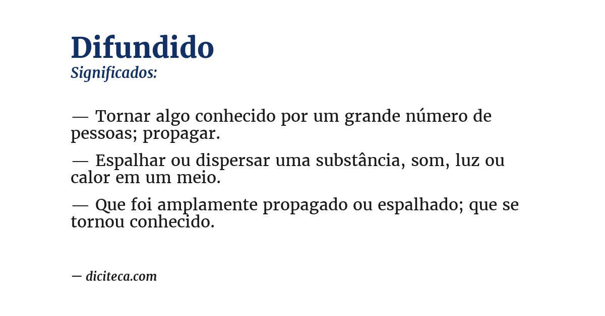 Significado de difundido