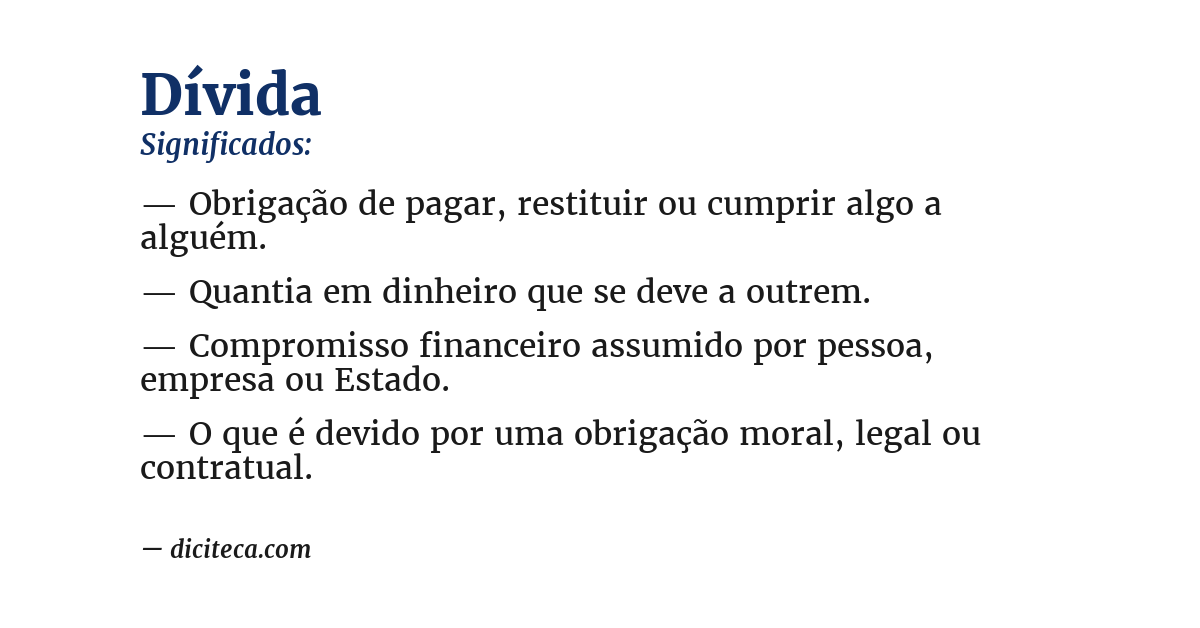 Significado de dívida