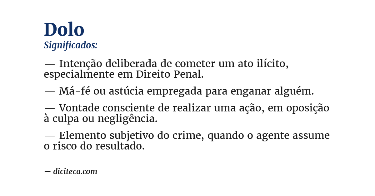 Significado de dolo