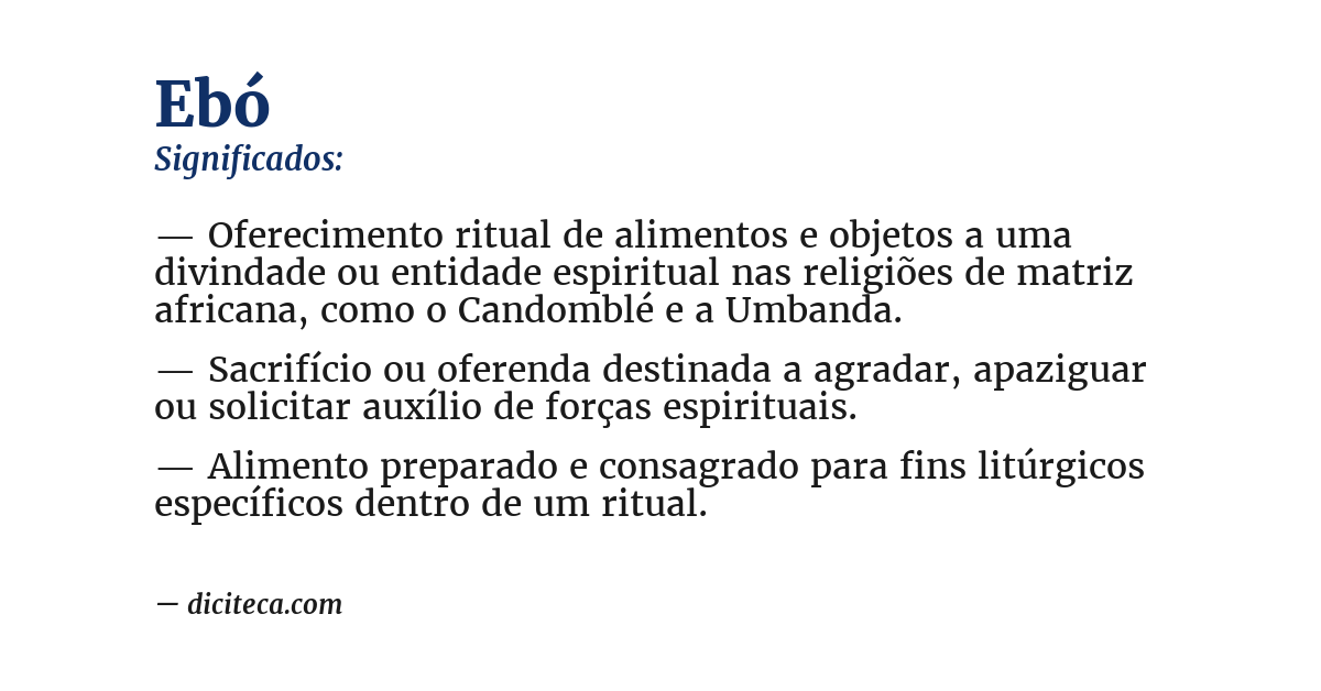 Significado de ebó