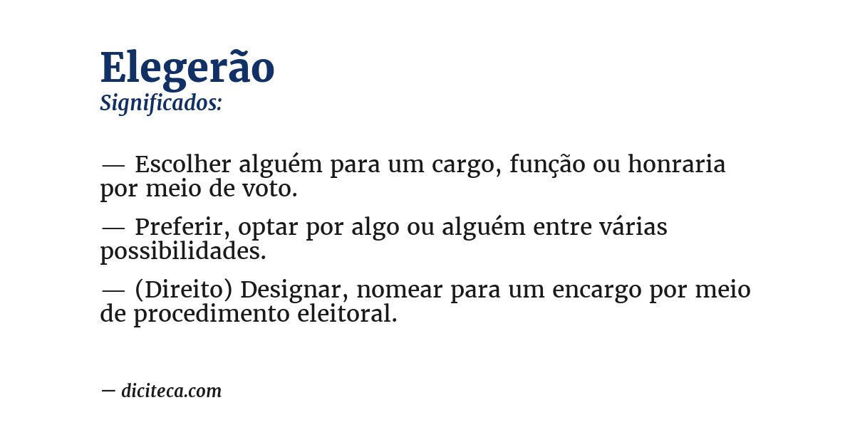 Significado de elegerão